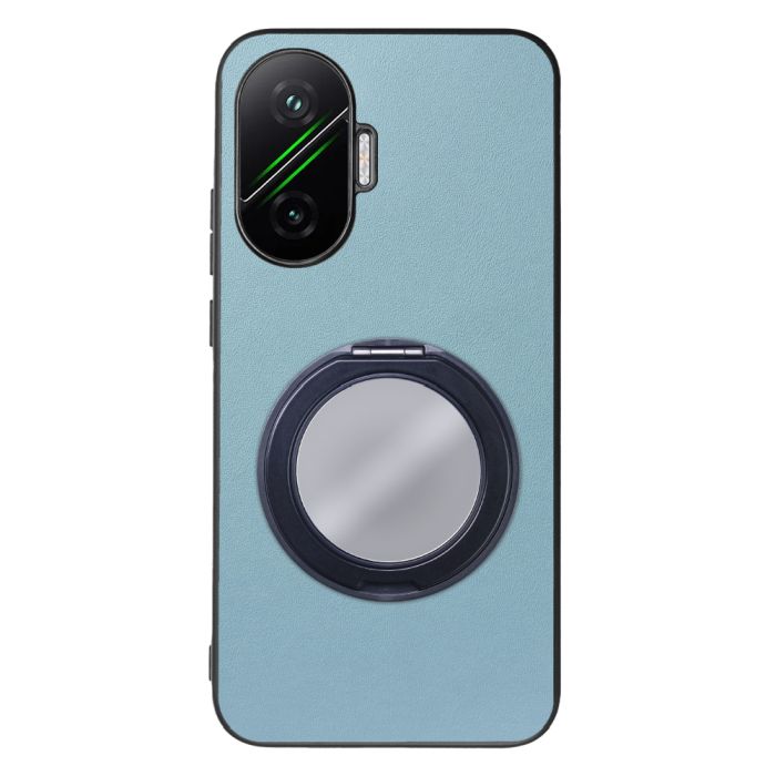 [ LOOF RING-SHELL (ミラー Ver.) ] POCO F7 Xiaomi シャオミ スマホケース 背面 ケース カバー ミラー付きスマホリング スタンド 本革 レザー 落下防止  [ POCO F7 ]
