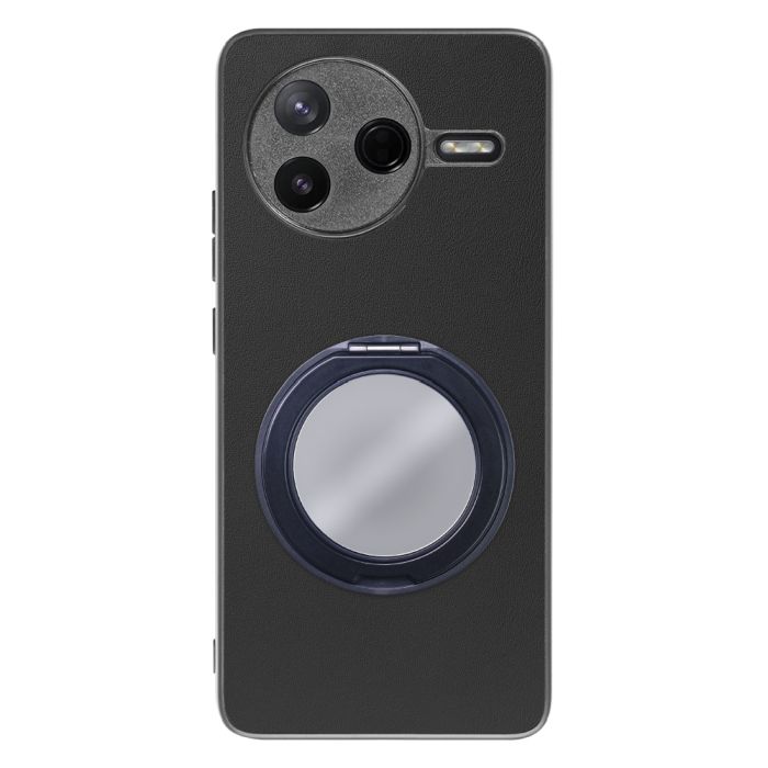 [ LOOF RING-SHELL (ミラー Ver.) ] POCO F7 Pro Xiaomi シャオミ スマホケース 背面 ケース カバー ミラー付きスマホリング スタンド 本革 レザー 落下防止  [ POCO F7 Pro ]