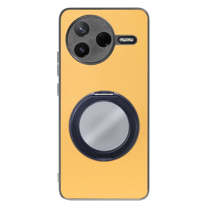 [ LOOF RING-SHELL (ミラー Ver.) ] POCO F7 Pro Xiaomi シャオミ スマホケース 背面 ケース カバー ミラー付きスマホリング スタンド 本革 レザー 落下防止  [ POCO F7 Pro ]