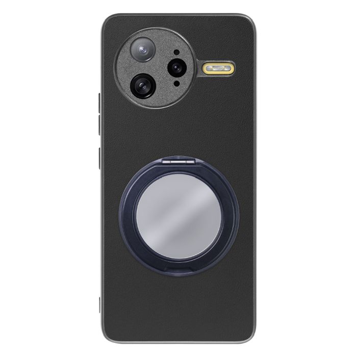 [ LOOF RING-SHELL (ミラー Ver.) ] POCO F7 Ultra Xiaomi シャオミ スマホケース 背面 ケース カバー ミラー付きスマホリング スタンド 本革 レザー 落下防止  [ POCO F7 Ultra ]