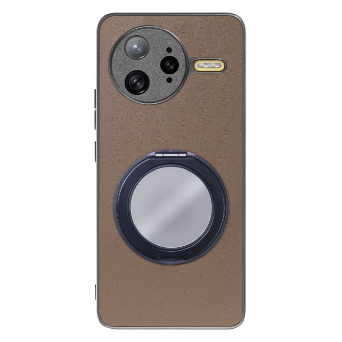 [ LOOF RING-SHELL (ミラー Ver.) ] POCO F7 Ultra Xiaomi シャオミ スマホケース 背面 ケース カバー ミラー付きスマホリング スタンド 本革 レザー 落下防止  [ POCO F7 Ultra ]