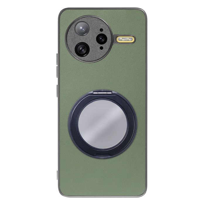 [ LOOF RING-SHELL (ミラー Ver.) ] POCO F7 Ultra Xiaomi シャオミ スマホケース 背面 ケース カバー ミラー付きスマホリング スタンド 本革 レザー 落下防止  [ POCO F7 Ultra ]