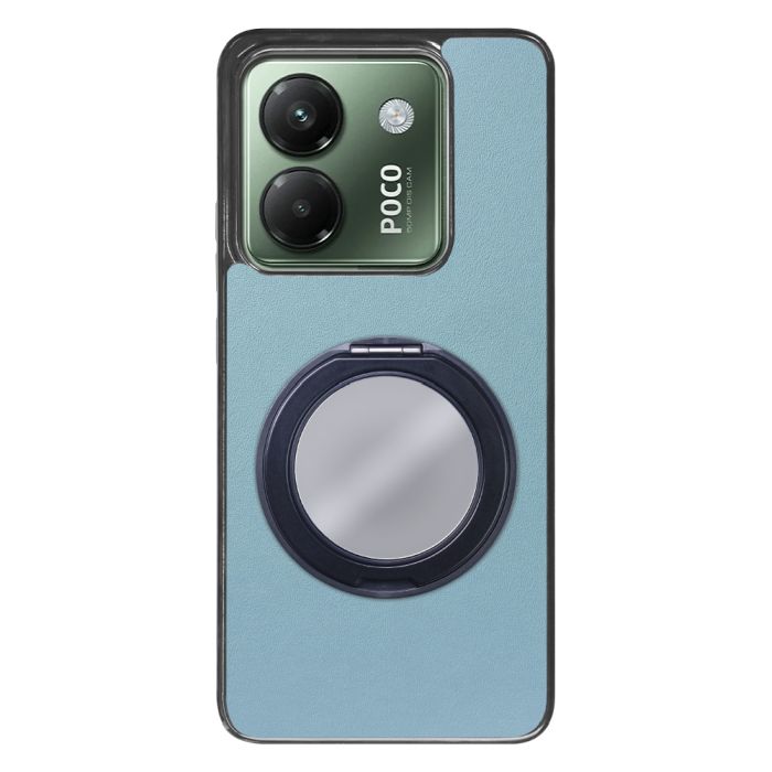 [ LOOF RING-SHELL (ミラー Ver.) ] POCO M7 Pro 5G Xiaomi シャオミ スマホケース 背面 ケース カバー ミラー付きスマホリング スタンド 本革 レザー 落下防止  [ POCO M7 Pro 5G ]