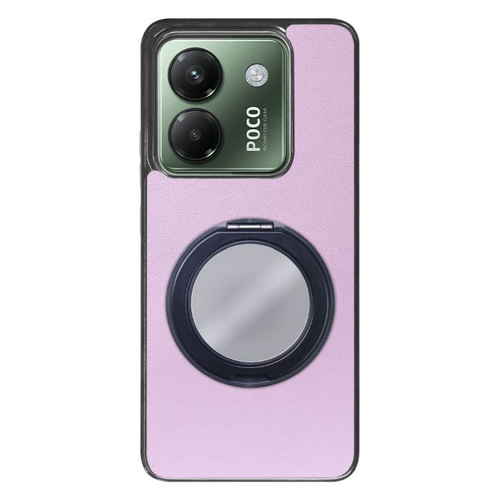 [ LOOF RING-SHELL (ミラー Ver.) ] POCO M7 Pro 5G Xiaomi シャオミ スマホケース 背面 ケース カバー ミラー付きスマホリング スタンド 本革 レザー 落下防止  [ POCO M7 Pro 5G ]