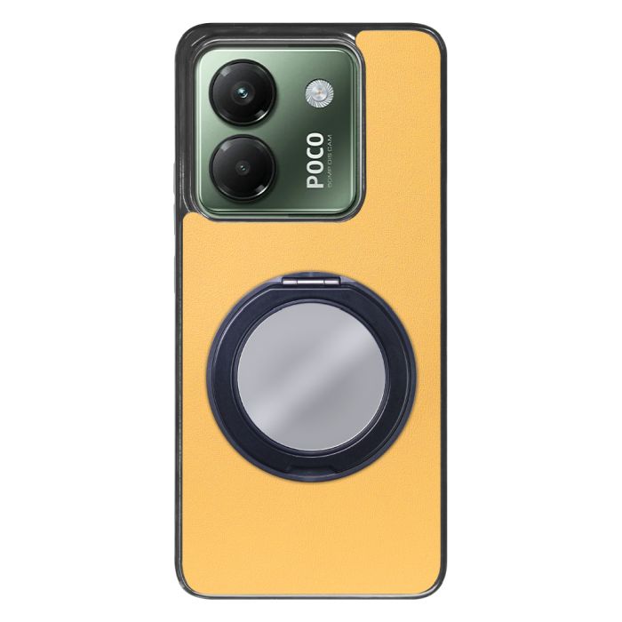 [ LOOF RING-SHELL (ミラー Ver.) ] POCO M7 Pro 5G Xiaomi シャオミ スマホケース 背面 ケース カバー ミラー付きスマホリング スタンド 本革 レザー 落下防止  [ POCO M7 Pro 5G ]
