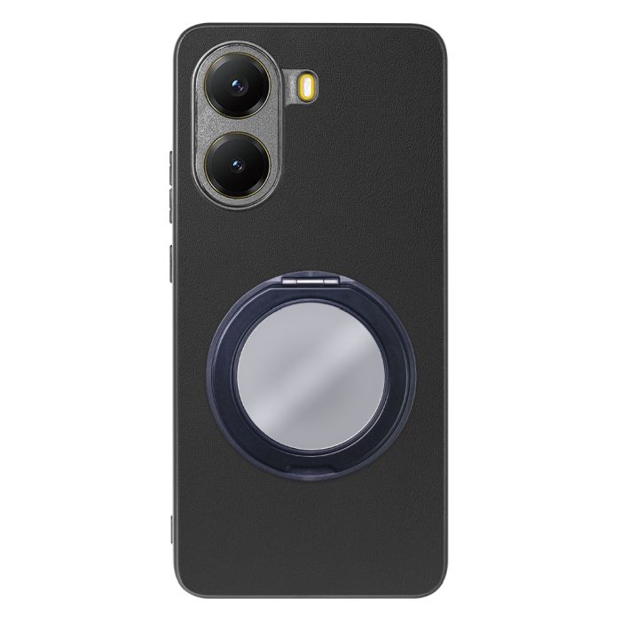 [ LOOF RING-SHELL (ミラー Ver.) ] POCO X7 Pro Xiaomi スマホケース 背面 ケース カバー ミラー付きスマホリング スタンド 本革 レザー 落下防止  [ POCO X7 Pro ]