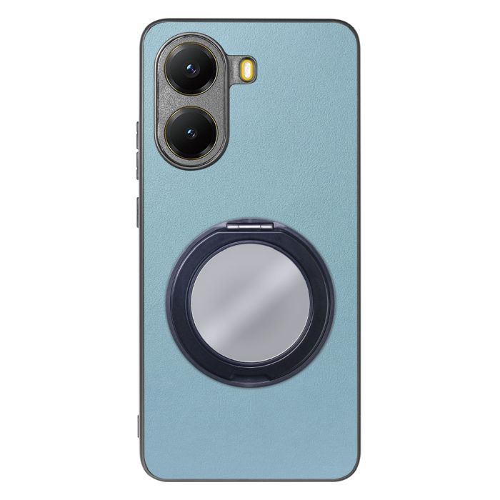 [ LOOF RING-SHELL (ミラー Ver.) ] POCO X7 Pro Xiaomi スマホケース 背面 ケース カバー ミラー付きスマホリング スタンド 本革 レザー 落下防止  [ POCO X7 Pro ]