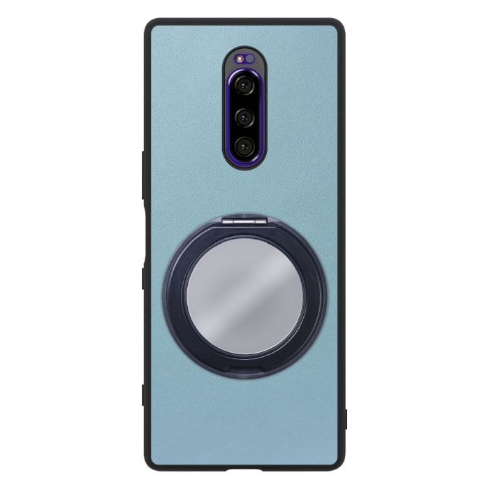 [ LOOF RING-SHELL (ミラー Ver.) ] Xperia 1 / 1 Professional Edition xperia1 スマホケース 背面 ケース カバー ミラー付きスマホリング スタンド 本革 レザー 落下防止  [ Xperia 1 / 1 Professional Edition ]