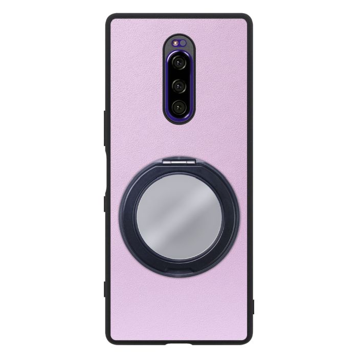 [ LOOF RING-SHELL (ミラー Ver.) ] Xperia 1 / 1 Professional Edition xperia1 スマホケース 背面 ケース カバー ミラー付きスマホリング スタンド 本革 レザー 落下防止  [ Xperia 1 / 1 Professional Edition ]