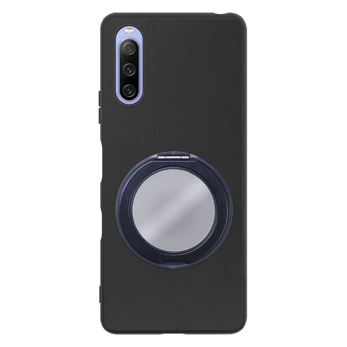 [ LOOF RING-SHELL (ミラー Ver.) ] Xperia 10 III /  10 III Lite Xperia10III 10III xperia10 スマホケース 背面 ケース カバー ミラー付きスマホリング スタンド 本革 レザー 落下防止  [ Xperia 10 III / Lite ]