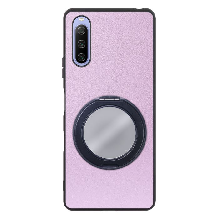 [ LOOF RING-SHELL (ミラー Ver.) ] Xperia 10 III /  10 III Lite Xperia10III 10III xperia10 スマホケース 背面 ケース カバー ミラー付きスマホリング スタンド 本革 レザー 落下防止  [ Xperia 10 III / Lite ]