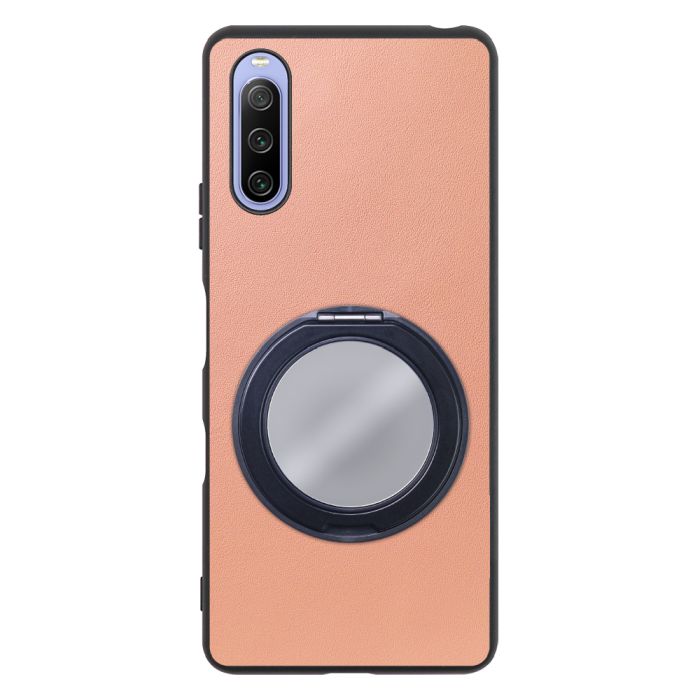 [ LOOF RING-SHELL (ミラー Ver.) ] Xperia 10 III /  10 III Lite Xperia10III 10III xperia10 スマホケース 背面 ケース カバー ミラー付きスマホリング スタンド 本革 レザー 落下防止  [ Xperia 10 III / Lite ]