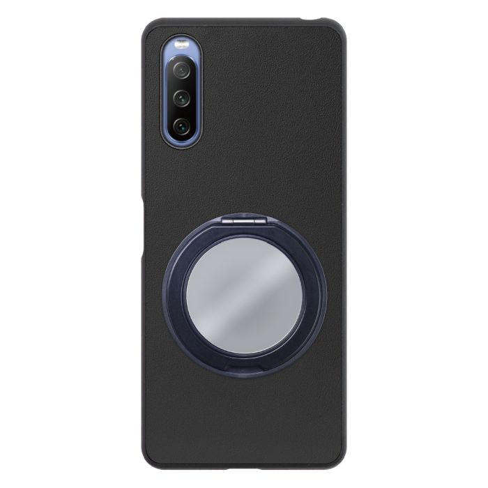 [ LOOF RING-SHELL (ミラー Ver.) ] Xperia 10 IV SO-52C / SOG07  xperia10Ⅳ 10Ⅳ xperia10 スマホケース 背面 ケース カバー ミラー付きスマホリング スタンド 本革 レザー 落下防止  [ Xperia 10 IV ]