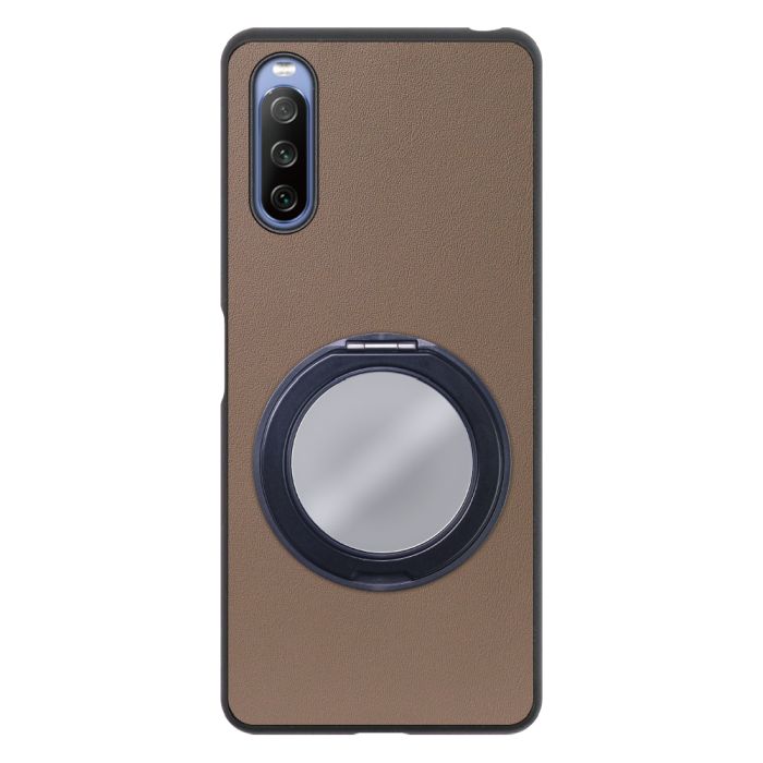 [ LOOF RING-SHELL (ミラー Ver.) ] Xperia 10 IV SO-52C / SOG07  xperia10Ⅳ 10Ⅳ xperia10 スマホケース 背面 ケース カバー ミラー付きスマホリング スタンド 本革 レザー 落下防止  [ Xperia 10 IV ]