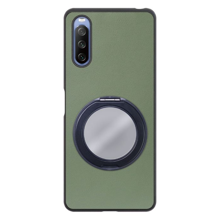 [ LOOF RING-SHELL (ミラー Ver.) ] Xperia 10 IV SO-52C / SOG07  xperia10Ⅳ 10Ⅳ xperia10 スマホケース 背面 ケース カバー ミラー付きスマホリング スタンド 本革 レザー 落下防止  [ Xperia 10 IV ]