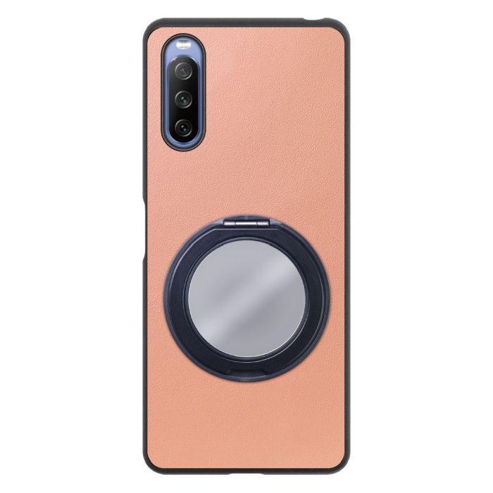 [ LOOF RING-SHELL (ミラー Ver.) ] Xperia 10 IV SO-52C / SOG07  xperia10Ⅳ 10Ⅳ xperia10 スマホケース 背面 ケース カバー ミラー付きスマホリング スタンド 本革 レザー 落下防止  [ Xperia 10 IV ]