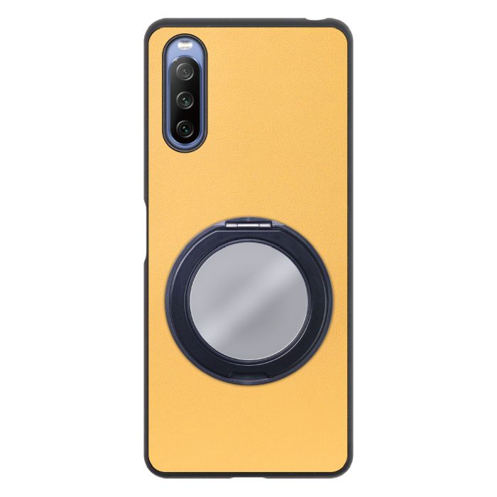 [ LOOF RING-SHELL (ミラー Ver.) ] Xperia 10 IV SO-52C / SOG07  xperia10Ⅳ 10Ⅳ xperia10 スマホケース 背面 ケース カバー ミラー付きスマホリング スタンド 本革 レザー 落下防止  [ Xperia 10 IV ]
