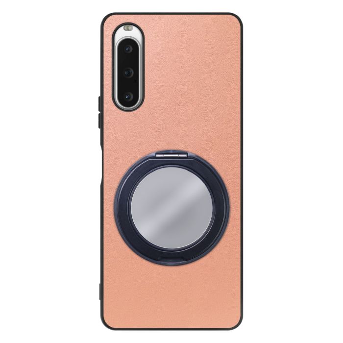 [ LOOF RING-SHELL (ミラー Ver.) ] Xperia 10 V SOG11 / SO-52D 10V xperia10V スマホケース 背面 ケース カバー ミラー付きスマホリング スタンド 本革 レザー 落下防止  [ Xperia 10 V ]