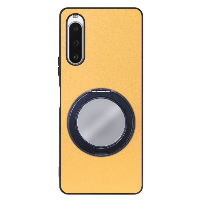 [ LOOF RING-SHELL (ミラー Ver.) ] Xperia 10 V SOG11 / SO-52D 10V xperia10V スマホケース 背面 ケース カバー ミラー付きスマホリング スタンド 本革 レザー 落下防止  [ Xperia 10 V ]