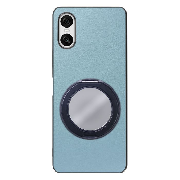 [ LOOF RING-SHELL (ミラー Ver.) ] Xperia 10 VI  スマホケース 背面 ケース カバー ミラー付きスマホリング スタンド 本革 レザー 落下防止  [ Xperia 10 VI ]