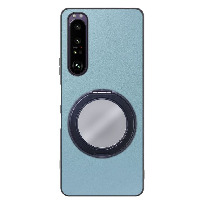[ LOOF RING-SHELL (ミラー Ver.) ] Xperia 1 III SO-51B / SOG03 / XQ-BC42 xperia1III 1III xperia1 スマホケース 背面 ケース カバー ミラー付きスマホリング スタンド 本革 レザー 落下防止  [ Xperia 1 III ]