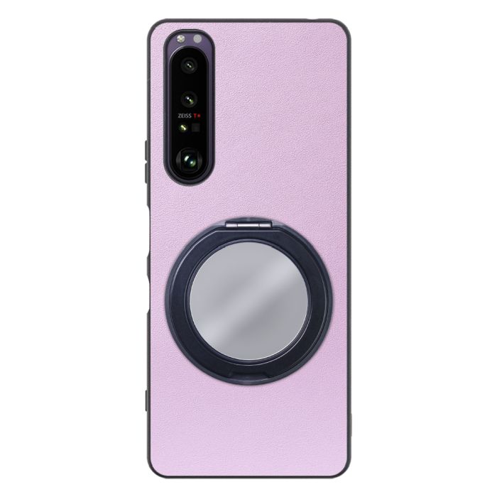 [ LOOF RING-SHELL (ミラー Ver.) ] Xperia 1 III SO-51B / SOG03 / XQ-BC42 xperia1III 1III xperia1 スマホケース 背面 ケース カバー ミラー付きスマホリング スタンド 本革 レザー 落下防止  [ Xperia 1 III ]