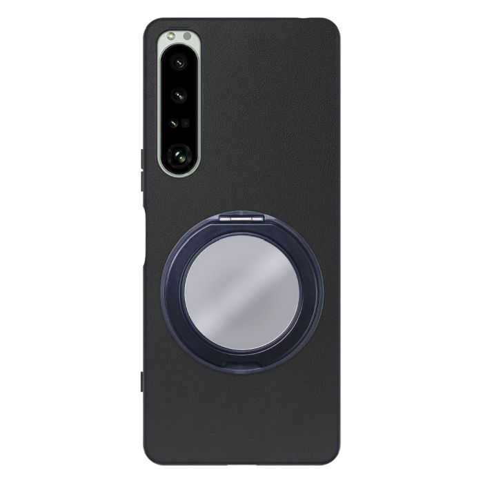 [ LOOF RING-SHELL (ミラー Ver.) ] Xperia 1 IV SO-51C / SOG06 xperia1Ⅳ 1Ⅳ xperia1 スマホケース 背面 ケース カバー ミラー付きスマホリング スタンド 本革 レザー 落下防止  [ Xperia 1 IV ]