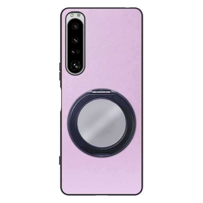 [ LOOF RING-SHELL (ミラー Ver.) ] Xperia 1 IV SO-51C / SOG06 xperia1Ⅳ 1Ⅳ xperia1 スマホケース 背面 ケース カバー ミラー付きスマホリング スタンド 本革 レザー 落下防止  [ Xperia 1 IV ]