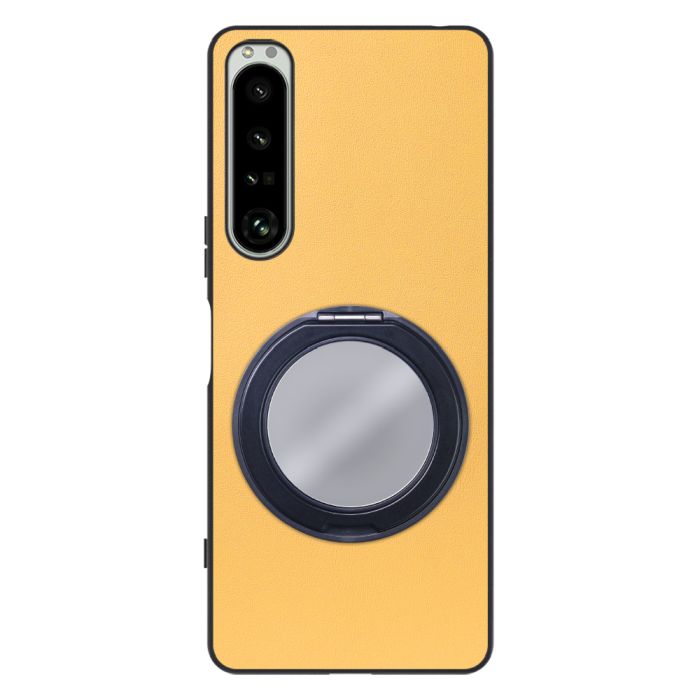 [ LOOF RING-SHELL (ミラー Ver.) ] Xperia 1 IV SO-51C / SOG06 xperia1Ⅳ 1Ⅳ xperia1 スマホケース 背面 ケース カバー ミラー付きスマホリング スタンド 本革 レザー 落下防止  [ Xperia 1 IV ]