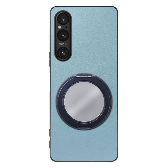 [ LOOF RING-SHELL (ミラー Ver.) ] Xperia 1 V 1V xperia1V スマホケース 背面 ケース カバー ミラー付きスマホリング スタンド 本革 レザー 落下防止  [ Xperia 1 V ]