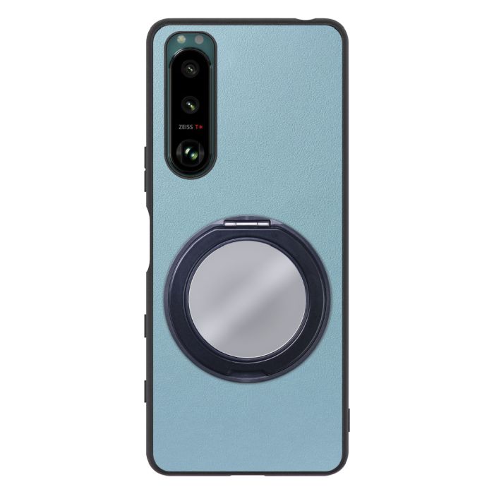 [ LOOF RING-SHELL (ミラー Ver.) ] Xperia 5 III  Xperia5Ⅲ 5Ⅲ xperia5 スマホケース 背面 ケース カバー ミラー付きスマホリング スタンド 本革 レザー 落下防止  [ Xperia 5 III ]