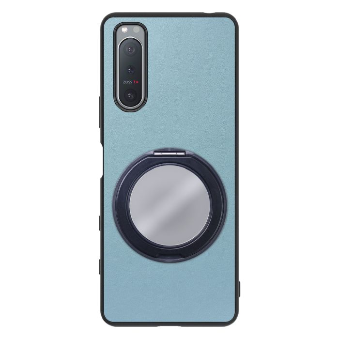 [ LOOF RING-SHELL (ミラー Ver.) ] Xperia 5 II SO-52A / SOG02 / A002SO xperia5Ⅱ 5Ⅱ xperia5 スマホケース 背面 ケース カバー ミラー付きスマホリング スタンド 本革 レザー 落下防止  [ Xperia 5 II ]