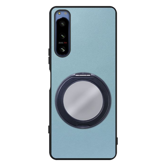 [ LOOF RING-SHELL (ミラー Ver.) ] Xperia 5 IV SOG09 / SO-54C xperia5Ⅳ 5Ⅳ xperia5 スマホケース 背面 ケース カバー ミラー付きスマホリング スタンド 本革 レザー 落下防止  [ Xperia 5 IV ]