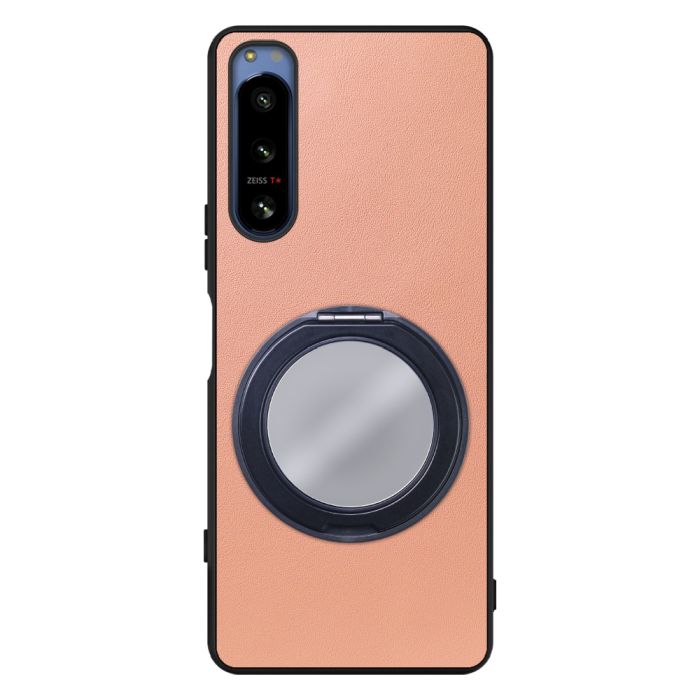 [ LOOF RING-SHELL (ミラー Ver.) ] Xperia 5 IV SOG09 / SO-54C xperia5Ⅳ 5Ⅳ xperia5 スマホケース 背面 ケース カバー ミラー付きスマホリング スタンド 本革 レザー 落下防止  [ Xperia 5 IV ]