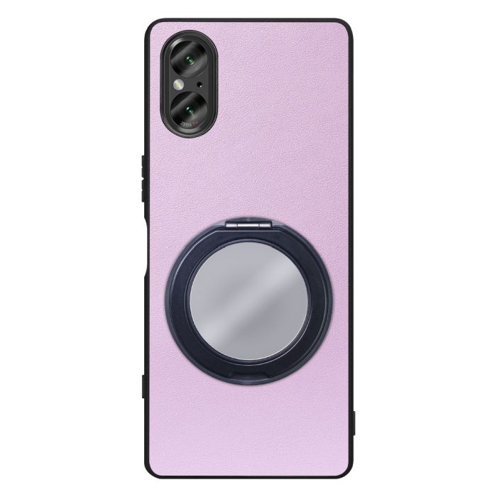 [ LOOF RING-SHELL (ミラー Ver.) ] Xperia 5 V SO-53D / SOG12 5V Xperia5V スマホケース 背面 ケース カバー ミラー付きスマホリング スタンド 本革 レザー 落下防止  [ Xperia 5 V ]