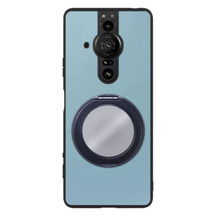 [ LOOF RING-SHELL (ミラー Ver.) ] Xperia PRO-I XQ-BE42 proi xperiaproi スマホケース 背面 ケース カバー ミラー付きスマホリング スタンド 本革 レザー 落下防止  [ Xperia PRO-I ]