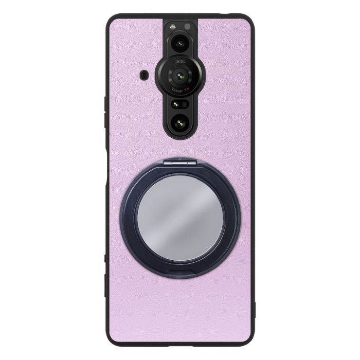[ LOOF RING-SHELL (ミラー Ver.) ] Xperia PRO-I XQ-BE42 proi xperiaproi スマホケース 背面 ケース カバー ミラー付きスマホリング スタンド 本革 レザー 落下防止  [ Xperia PRO-I ]
