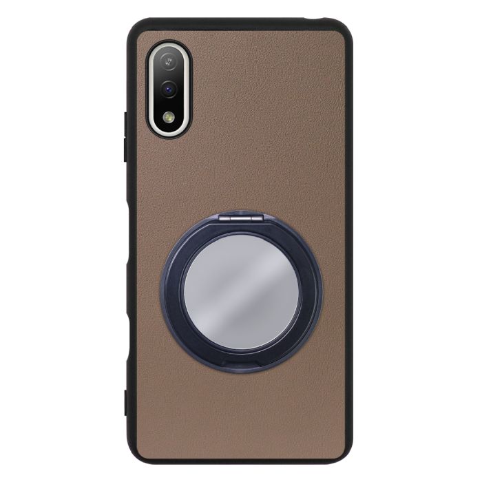 [ LOOF RING-SHELL (ミラー Ver.) ] Xperia Ace II SO-41B aceⅡ ace2 スマホケース 背面 ケース カバー ミラー付きスマホリング スタンド 本革 レザー 落下防止  [ Xperia Ace Ⅱ ]