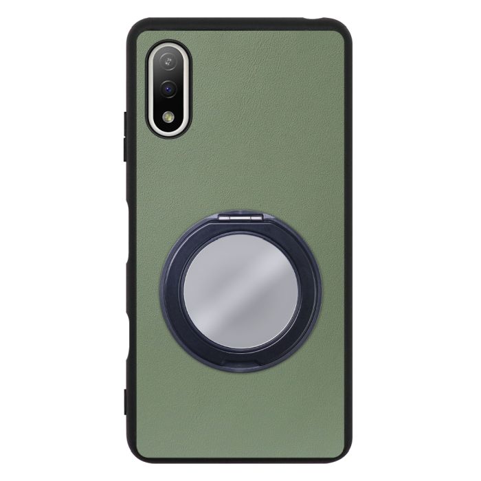 [ LOOF RING-SHELL (ミラー Ver.) ] Xperia Ace II SO-41B aceⅡ ace2 スマホケース 背面 ケース カバー ミラー付きスマホリング スタンド 本革 レザー 落下防止  [ Xperia Ace Ⅱ ]