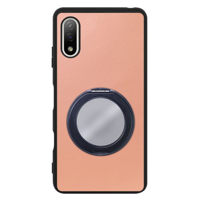 [ LOOF RING-SHELL (ミラー Ver.) ] Xperia Ace II SO-41B aceⅡ ace2 スマホケース 背面 ケース カバー ミラー付きスマホリング スタンド 本革 レザー 落下防止  [ Xperia Ace Ⅱ ]