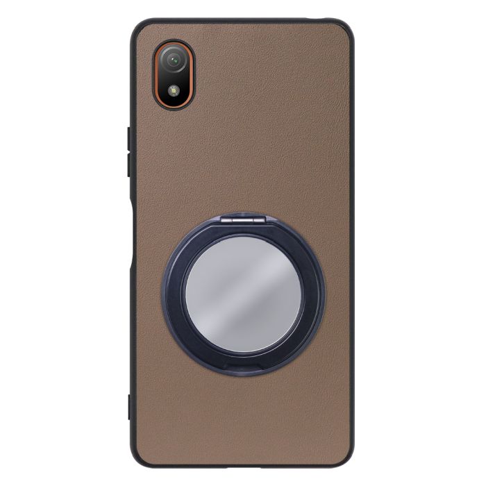 [ LOOF RING-SHELL (ミラー Ver.) ] Xperia Ace III SO-53C / SOG08 aceⅢ ace3 スマホケース 背面 ケース カバー ミラー付きスマホリング スタンド 本革 レザー 落下防止  [ Xperia Ace III ]