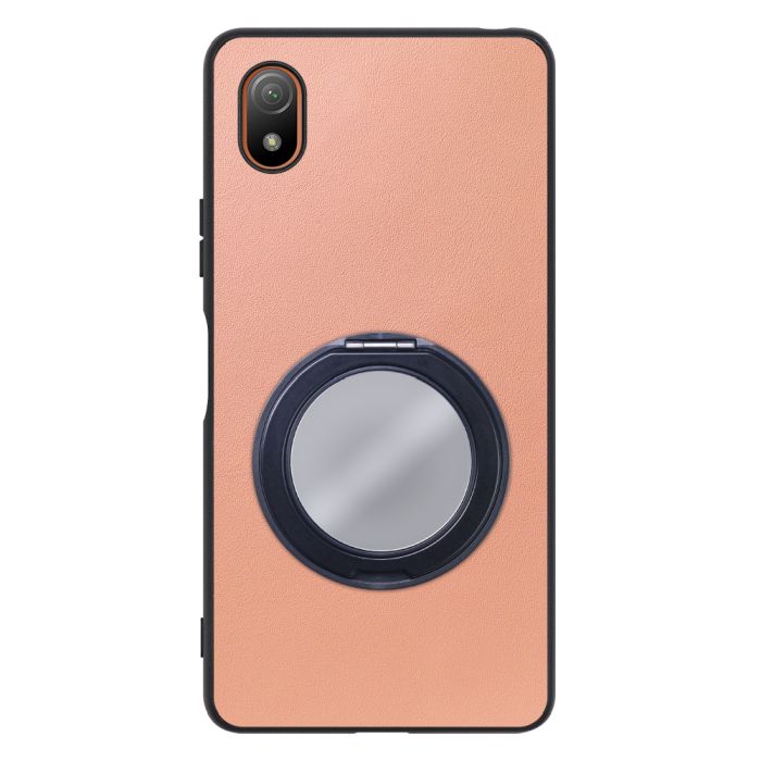 [ LOOF RING-SHELL (ミラー Ver.) ] Xperia Ace III SO-53C / SOG08 aceⅢ ace3 スマホケース 背面 ケース カバー ミラー付きスマホリング スタンド 本革 レザー 落下防止  [ Xperia Ace III ]