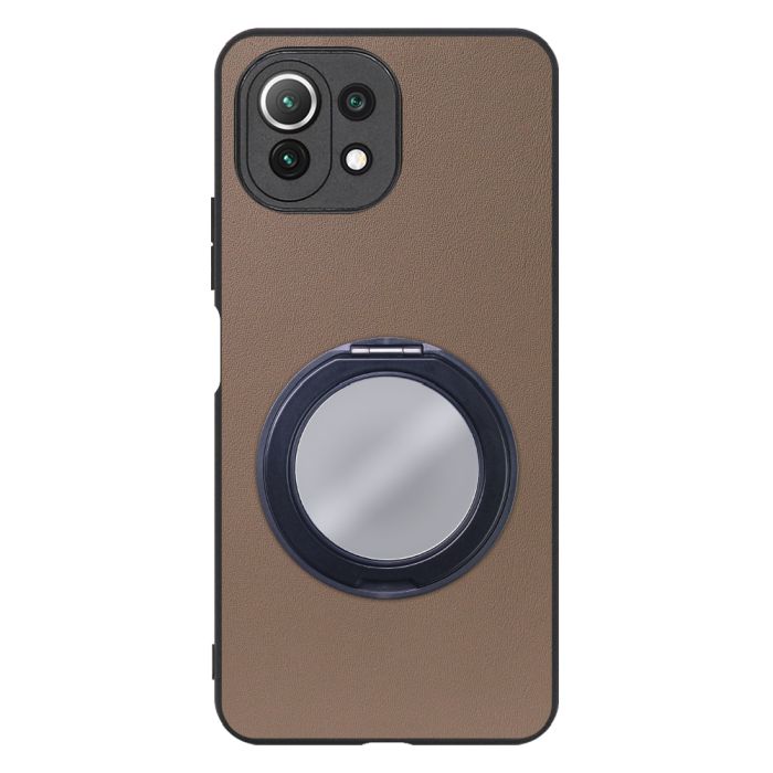 [ LOOF RING-SHELL (ミラー Ver.) ] Xiaomi Mi 11 Lite 5G mi11lite5g 11lite スマホケース 背面 ケース カバー ミラー付きスマホリング スタンド 本革 レザー 落下防止  [ Mi 11 Lite 5G ]