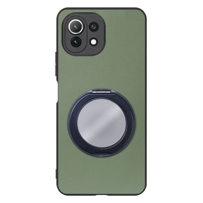 [ LOOF RING-SHELL (ミラー Ver.) ] Xiaomi Mi 11 Lite 5G mi11lite5g 11lite スマホケース 背面 ケース カバー ミラー付きスマホリング スタンド 本革 レザー 落下防止  [ Mi 11 Lite 5G ]