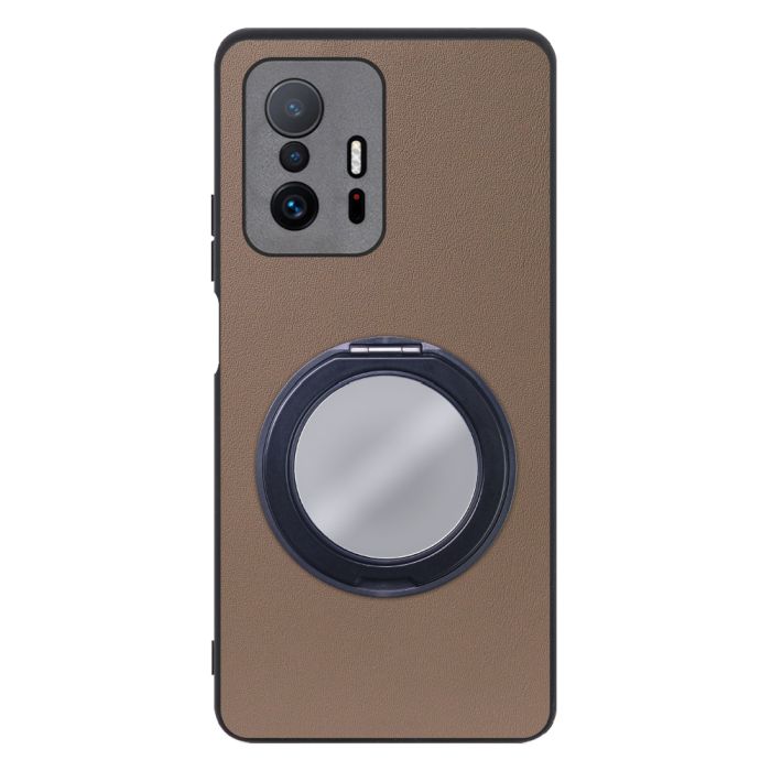 [ LOOF RING-SHELL (ミラー Ver.) ] Xiaomi 11T / 11T Pro xiaomi11t xiaomi11tpro 11tpro スマホケース 背面 ケース カバー ミラー付きスマホリング スタンド 本革 レザー 落下防止  [ Xiaomi 11T / 11T Pro ]