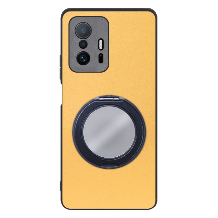 [ LOOF RING-SHELL (ミラー Ver.) ] Xiaomi 11T / 11T Pro xiaomi11t xiaomi11tpro 11tpro スマホケース 背面 ケース カバー ミラー付きスマホリング スタンド 本革 レザー 落下防止  [ Xiaomi 11T / 11T Pro ]