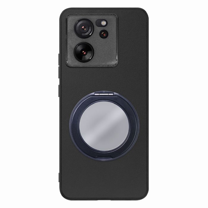 [ LOOF RING-SHELL (ミラー Ver.) ] Xiaomi 13T / 13T Pro XIG04 13 T 13TPro スマホケース 背面 ケース カバー ミラー付きスマホリング スタンド 本革 レザー 落下防止  [ Xiaomi 13T / 13T Pro ]