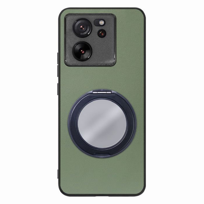 [ LOOF RING-SHELL (ミラー Ver.) ] Xiaomi 13T / 13T Pro XIG04 13 T 13TPro スマホケース 背面 ケース カバー ミラー付きスマホリング スタンド 本革 レザー 落下防止  [ Xiaomi 13T / 13T Pro ]