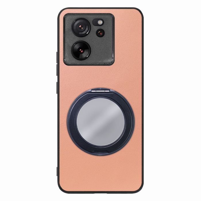 [ LOOF RING-SHELL (ミラー Ver.) ] Xiaomi 13T / 13T Pro XIG04 13 T 13TPro スマホケース 背面 ケース カバー ミラー付きスマホリング スタンド 本革 レザー 落下防止  [ Xiaomi 13T / 13T Pro ]