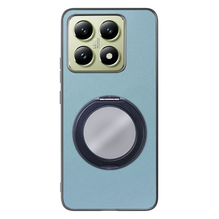 [ LOOF RING-SHELL (ミラー Ver.) ] Xiaomi 14T XIG06 スマホケース 背面 ケース カバー ミラー付きスマホリング スタンド 本革 レザー 落下防止  [ Xiaomi 14T ]